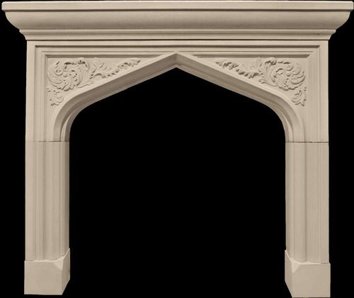 Moldura para lareira clássica - TUDOR  - Tartaruga Design Inc - em pedra / branca