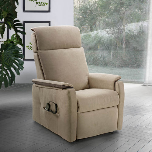 Poltrona de descanso contemporânea - Zoe Lift - Vitarelax - em tecido / em couro / com apoio para pés