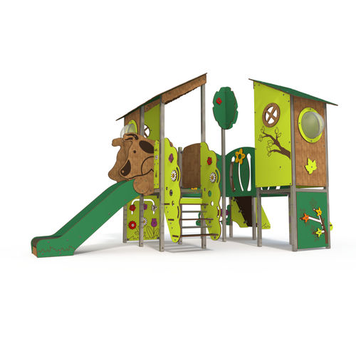 Estrutura lúdica para parque infantil - CP 09-3001-T01 - QUALI-Cité - para coletividade / metálica / em HPL