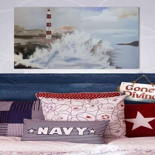 Quadro decorativo em acrílico - FARO ROJO - OHORIGINAL BUSINESS SL - misto / pintado à mão / mar