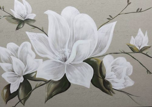 Quadro decorativo em acrílico - ALMENDRO SACO 2 - OHORIGINAL BUSINESS SL - misto / pintado à mão / com padrão floral