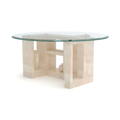 Mesa com base em mármore - Archeology 2 - Pistore Marmi - contemporânea / em vidro / redonda