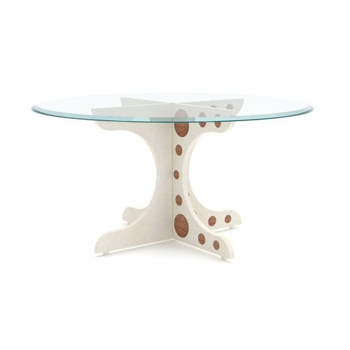 Mesa com base em mármore - MA - MI - Pistore Marmi - contemporânea / em vidro / redonda