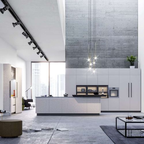 Cozinha contemporânea - AMAZZONIA - CIESSE CUCINE SRL - em compensado / em pedra / com ilha