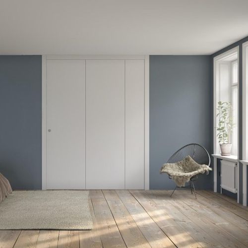 Porta para closet interna - PORTE ITALIANE - em madeira / camarão / contemporânea