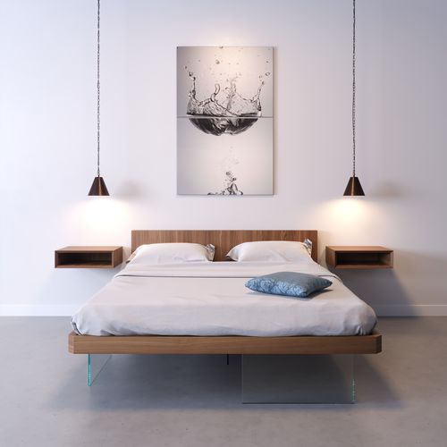 Cama flutuante - PORTE ITALIANE - de casal / de solteiro / contemporânea