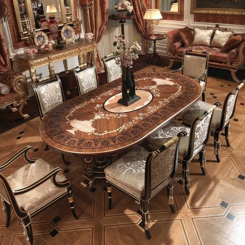 Mesa de jantar de estilo - F174 - Francesco Molon - em madeira / com base em madeira / com base metálica