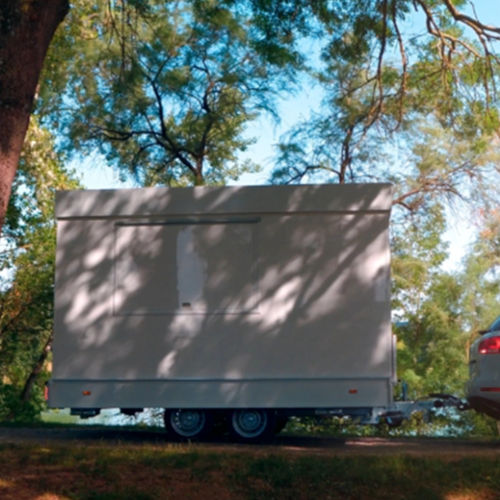 Food truck trailer - NOVATRUCK - NOVAKIOSK MODULARYS - com compartimento refrigerado / para pizzas / para crepes