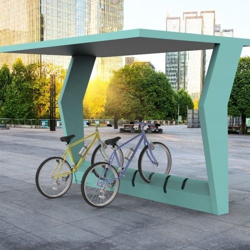 Abrigo para bicicletas com cobertura de policarbonato - ABR ESTAÇÃO - Veco Urban Design - em aço / para espaço público / para áreas urbanas