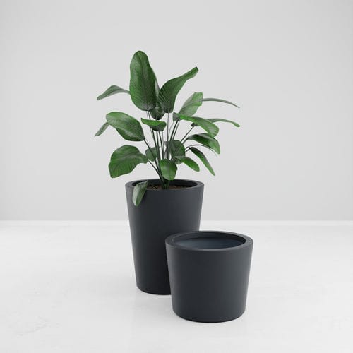 Vaso de jardim em poliéster - RHEA - ARTEPOT - de fibra de vidro / de resina / cônico