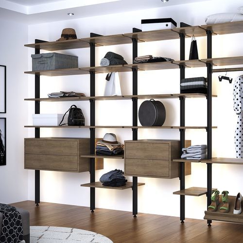 Estante de parede - KITLEEFT21 - SEED - contemporânea / metálica / em madeira