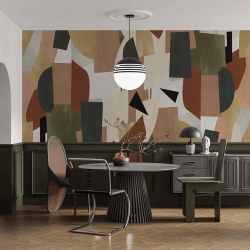 Papel de parede contemporâneo - Kam et Leon - em tecido não tecido / vinílico / padrão abstrato