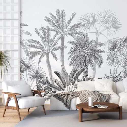 Papel de parede de design minimalista - FOR&Ecirc;T TROPICALE - Kam et Leon - em tecido não tecido / vinílico / padrão de animais