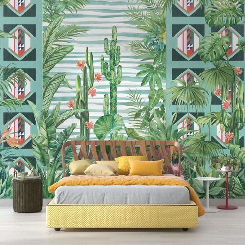 Papel de parede contemporâneo - URBAN JUNGLE ÉVASION TROPICALE - Kam et Leon - vinílico / em PVC / com natureza