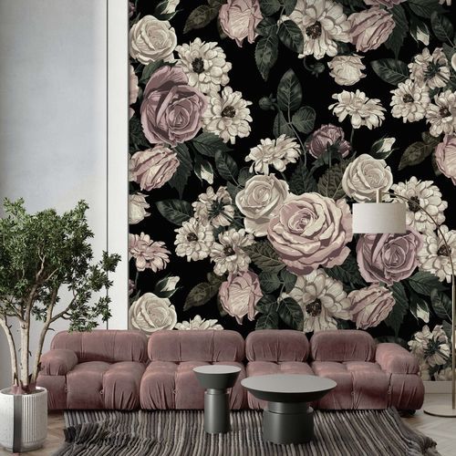 Papel de parede contemporâneo - ROSES ROMANTIQUES - Kam et Leon - em cartão / vinílico / em PVC