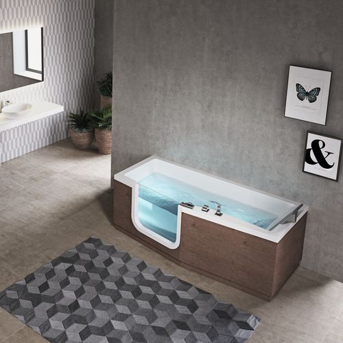 Banheira freestanding - IRIS - NOVELLINI - para residência / em madeira / em acrílico