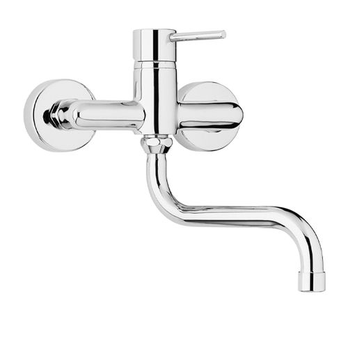 Misturador monocomando de parede - COX : 78..501 - Paini - em metal cromado / para cozinha / 2 furos
