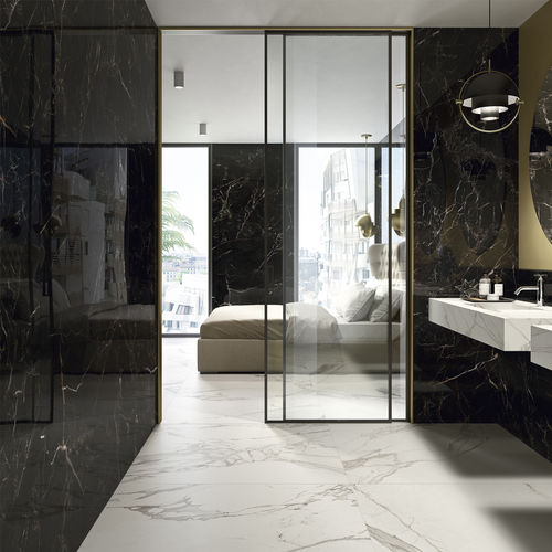 Placas de revestimento efeito de mármore - GRAPHITE - CERAMICHE CAESAR - em grés porcelanato / fosca / polida
