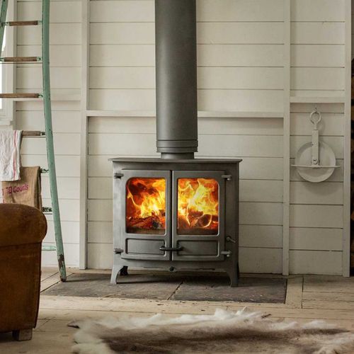 Salamandra a lenha - ISLAND III - CHARNWOOD - 8 kW / 10 kW–20 kW / multicombustível