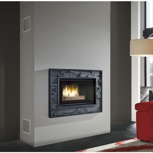 Lareira a lenha - GRAPHITE - Cheminées de Chazelles - de embutir / Face única / fechada