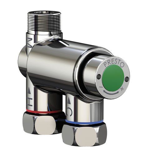 Misturador monocomando para lavatório - 29008 - PRESTO - de parede / termostático / em latão