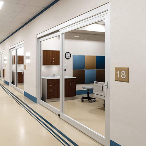 Porta interna - VersaMax 2.0 Standard ICU - ASSA ABLOY Entrance Systems - metálica / de correr / contemporânea