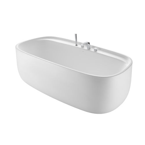 Banheira oval - BEYOND SURFEX®  - ROCA - freestanding / em aglomerado mineral / branca