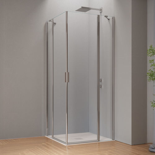 Box de banheiro de abrir - HINGED DOOR WITH INLINE FIXED PANEL + HINGED DOOR WITH INLINE FIXED PANEL B2910 - SAMO - retangular / de canto / de canto