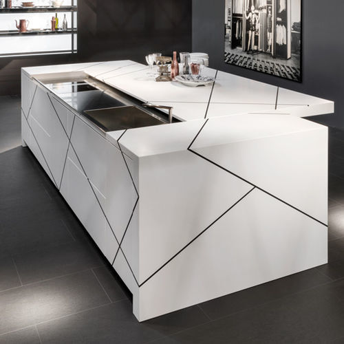 Cozinha contemporânea - LIGHT  - Tisettanta - em aço / em madeira / em U