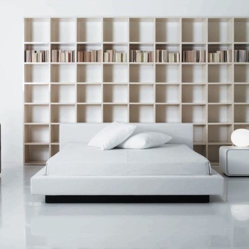 Cama de casal - JAPO - Tisettanta - contemporânea / estofada / com cabeceira