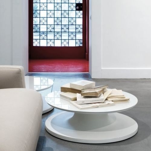 Mesa de centro contemporânea - SWING - Tisettanta - em vidro laqueado / em poliuretano / com base em poliuretano