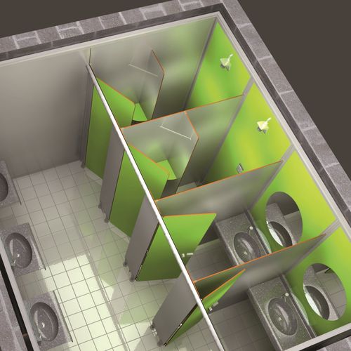Divisória sanitária laminada - BATI-COMPACT - SANITEC - PAREO - para banheiro / para jardim de infância / para edifício de uso público