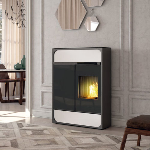 Salamandra a pellets - BILD UP - EDILKAMIN - 5 kW–10 kW / de instalação livre / contemporânea