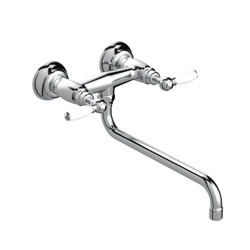Misturador bicomando de parede - 3243-300 - RUBINETTERIE STELLA - em metal cromado / para cozinha / 2 furos