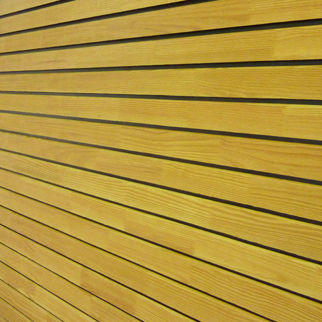 Revestimento de fachada em folhas - CORETEC WOOD - FP BOIS - em madeira / ranhurado
