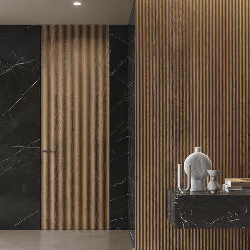 Painel decorativo de revestimento - VETRO MARMO NERO MARQUINA + ONDA - GAROFOLI - de parede / para ambiente interno / em madeira