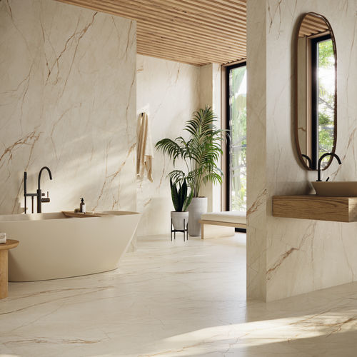 Placas de revestimento em grés porcelanato - COVERLAM CANELA ROMA - GRESPANIA CERAMICA - 3D / com acabamento natural / para ambiente interno