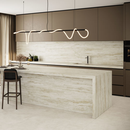 Tampo de bancada em grés porcelanato - TRAVERTINO - GRESPANIA CERAMICA - da linha comercial / para ambiente interno / para ambiente externo