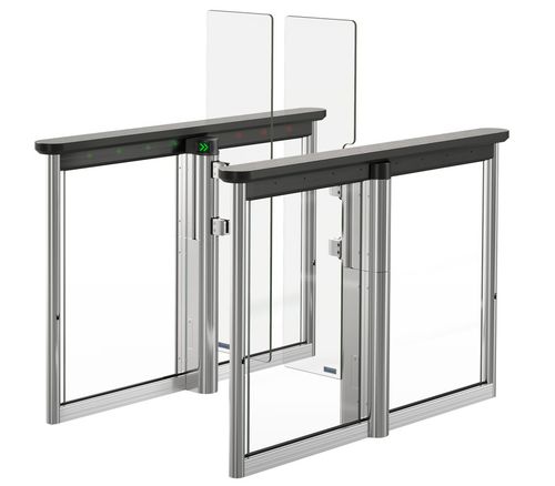 Catraca de portas retráteis para controle de acesso automático - SPEEDSTILE FLS  - GUNNEBO ENTRANCE CONTROL - de segurança / de vidro / em aço inoxidável
