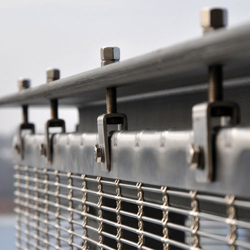 Sistema de fixação em aço inoxidável - TOP MOUNTING WIRE MESH - HAVER & BOECKER OHG - para revestimento de fachada / para parede-cortina / para ambiente externo