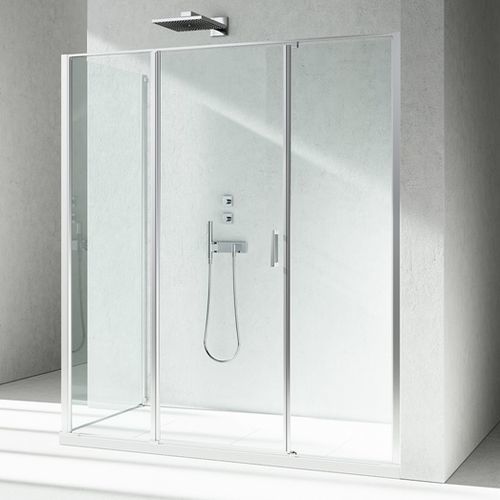 Cabine de banho em vidro - LINEA : LM+LG - VISMARAVETRO - com porta pivotante / de canto / da linha residencial