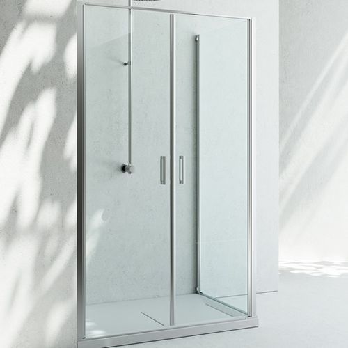 Cabine de banho em vidro - LINEA : LB+LG - VISMARAVETRO - com porta pivotante / de canto / vidro transparente