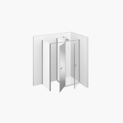 Cabine de banho em vidro - TWIN : T32  - VISMARAVETRO - com porta pivotante / de canto / vidro transparente