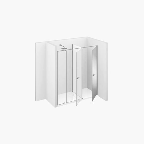 Cabine de banho em vidro - TWIN : T20  - VISMARAVETRO - com porta pivotante / frontal / vidro transparente
