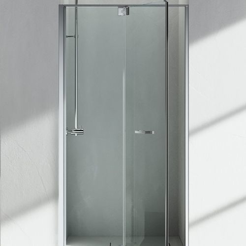 Cabine de banho em vidro - REPLAY : RN  - VISMARAVETRO - com porta articulada / frontal / vidro transparente