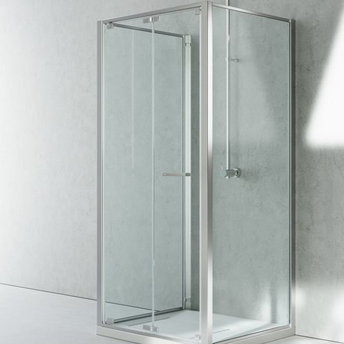 Cabine de banho em vidro - JUNIOR : GF+GN+GF  - VISMARAVETRO - com porta articulada / retangular / vidro transparente