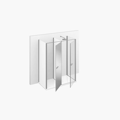 Cabine de banho em vidro - TWIN : T13  - VISMARAVETRO - com porta pivotante / retangular / vidro transparente