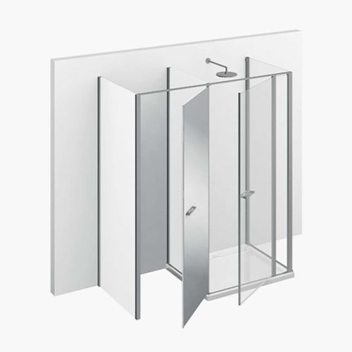 Cabine de banho multifuncional - TWIN : T43 - VISMARAVETRO - em vidro temperado / em vidro laqueado / com porta de abrir