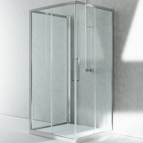 Cabine de banho em vidro - SERIE 7000 : ZA+ZA+ZG - VISMARAVETRO - com portas de correr / retangular / da linha residencial