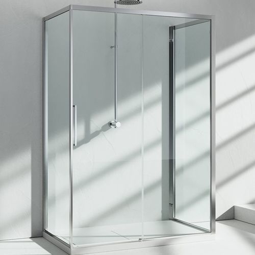 Cabine de banho em vidro - SERIE 7000 : ZG+ZQ+ZF - VISMARAVETRO - com portas de correr / retangular / da linha residencial